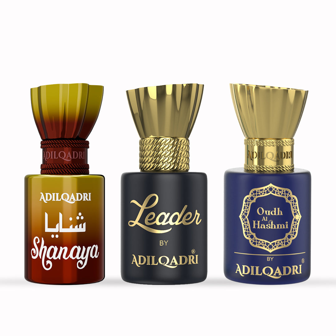 Adil Qadri 3 Pcs Attar Set Shanaya, Leader and Oudh AL Hashmi 5.5 ML Each