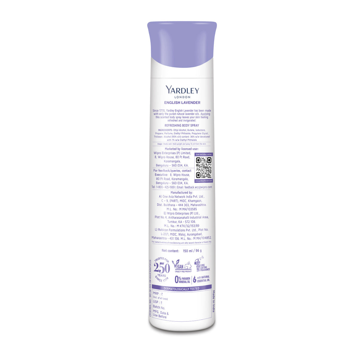 YARDLEY ENGLISH LAVENDER DEO 150ML