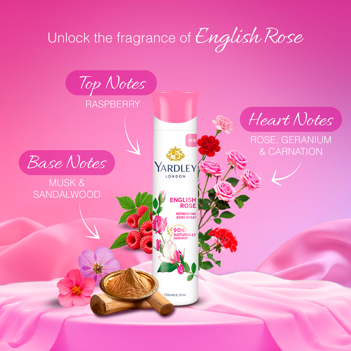 YARDLEY ENGLISH ROSE DEO 150ML