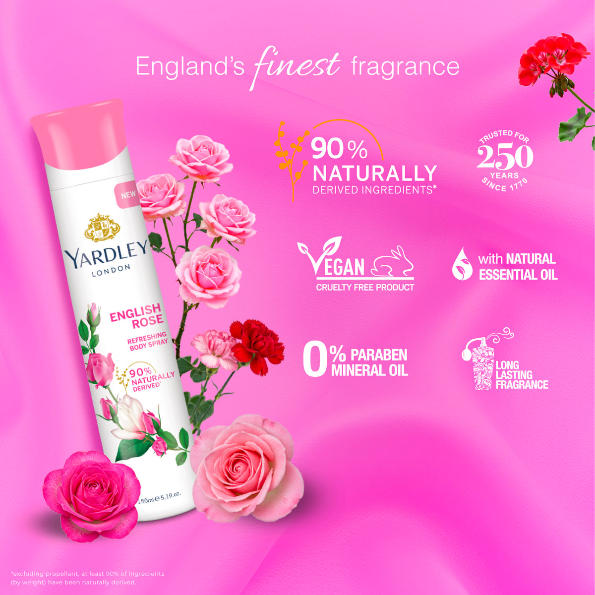 YARDLEY ENGLISH ROSE DEO 150ML