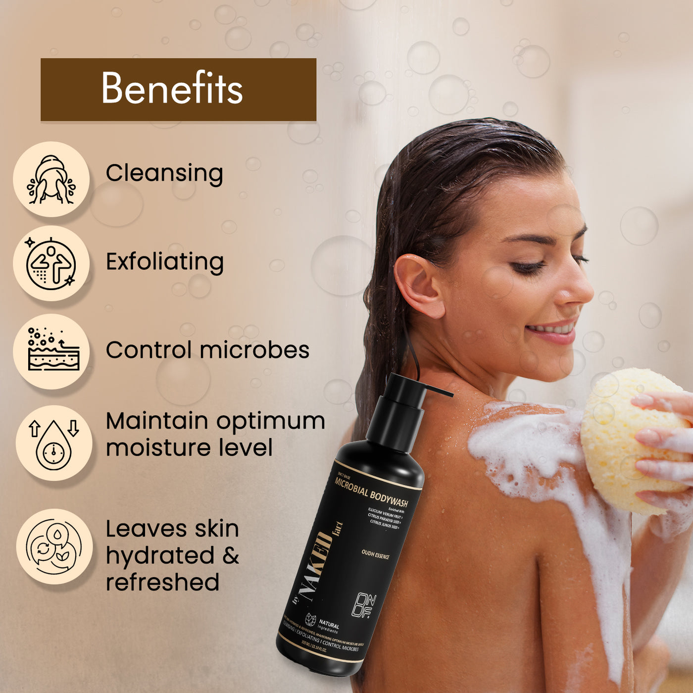 NAKED Fact SMCT Base Microbial Oud Body Wash 300ml
