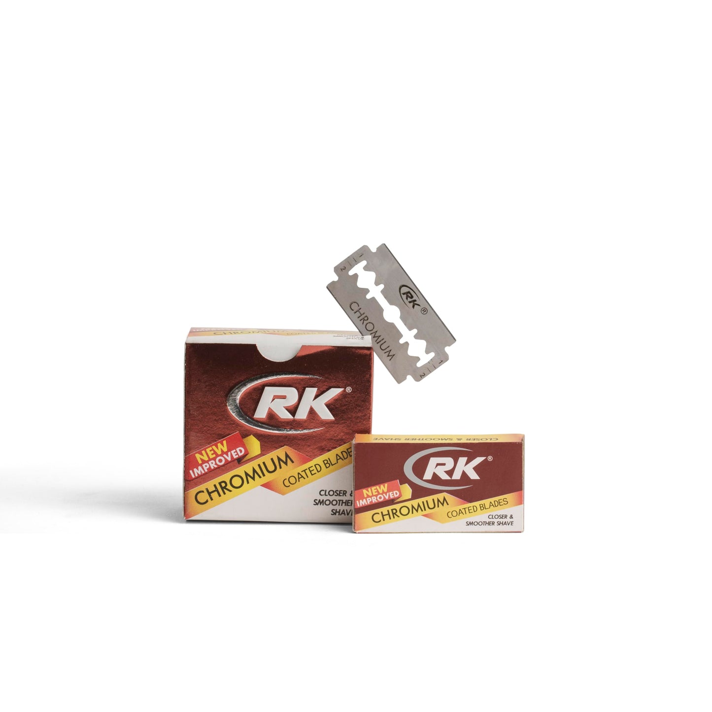 Rk New Improved Chromium Coated Shaving Razor Blades Double Edges - 50 Blades (Saloon Pack)