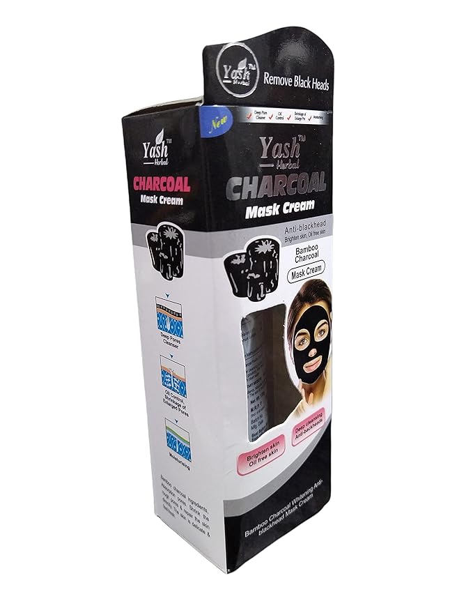 Yash Herbal Bamboo Charcoal Peel Off Mask, Oil Control, Remove Blackhead, Skin Brightening (80 ML)