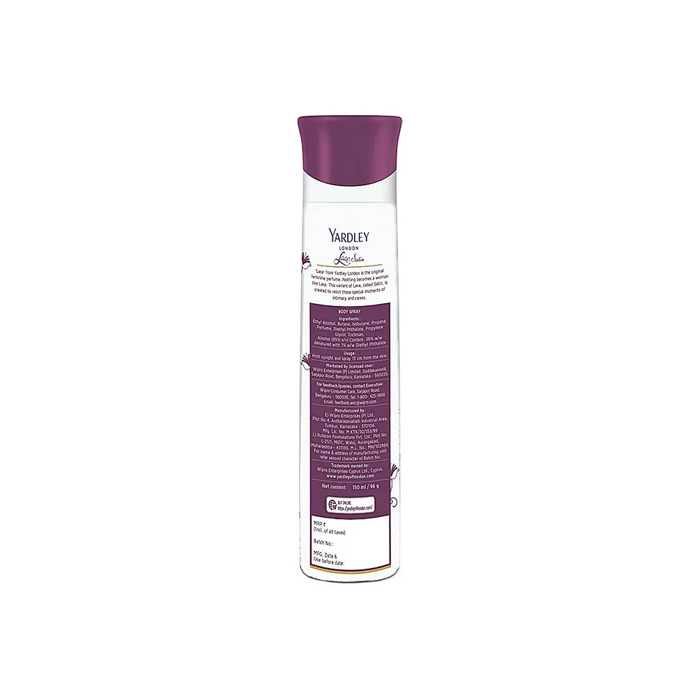YARDLEY LACE SATIN DEO 150ML