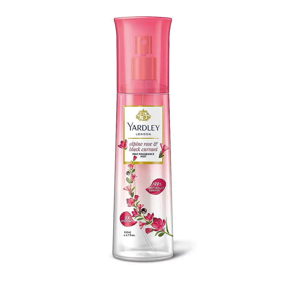 YARDLEY FINE FRAGRANCE MIST – ALPINE ROSE & BLACK CURRANT – 135 ML
