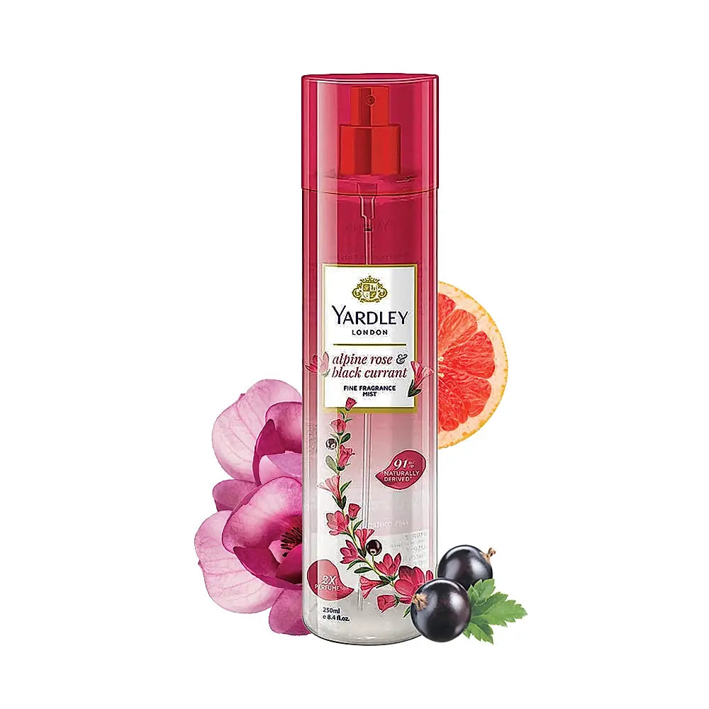 YARDLEY FINE FRAGRANCE MIST €“ ALPINE ROSE & BLACK CURRANT €“ 250 ML