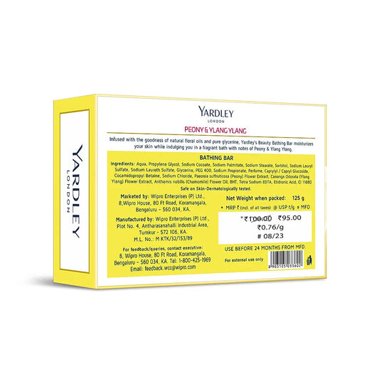 Yardley CLEAR GEL BAR PEONY & YLANG YLANG 125G
