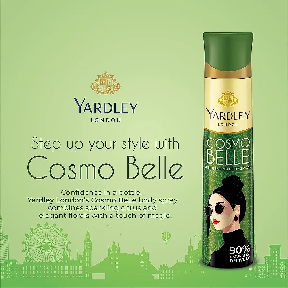 YARDLEY COSMO BELLE REFRESHING BODY SPRAY FOR WOMEN, 150ML