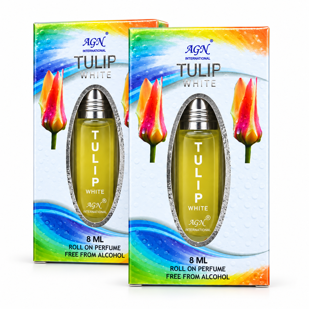 AGN Tulip White Alcohol-Free Roll-On Attar Combo Pack 2 x 8ml