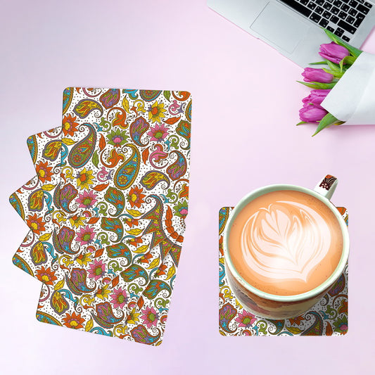 RAG28 Pine Wood Designer Tea Coaster (D4) Set of 6