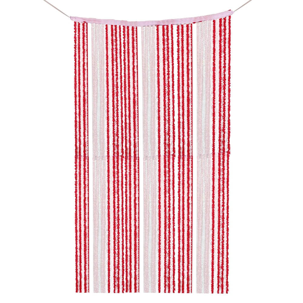Decorative Woollen Curtain (Pink & White) - 2.5 x 5 ft 1 Unit