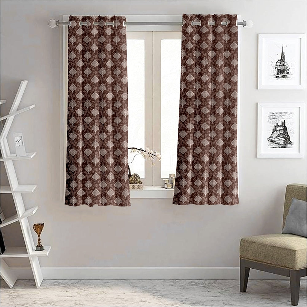 JBF HOMES Crown 5 Feet Window Curtain - Coffee 152 x 117 cm
