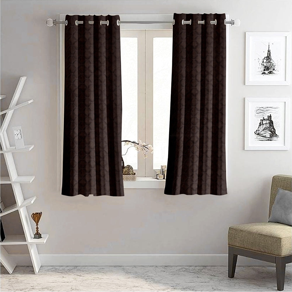 JBF HOMES Polo 5 Feet Window Curtain - Coffee 152 x 117 cm