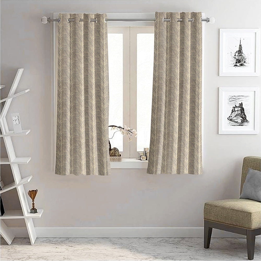 JBF HOMES Orchid 5 Feet Window Curtain - Cement 152 x 117 cm