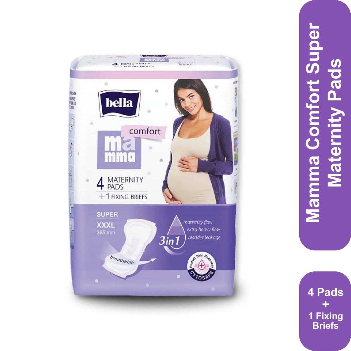 Bella Mamma Comfort Super Maternity Pads (4 + 1) Fixing Briefs