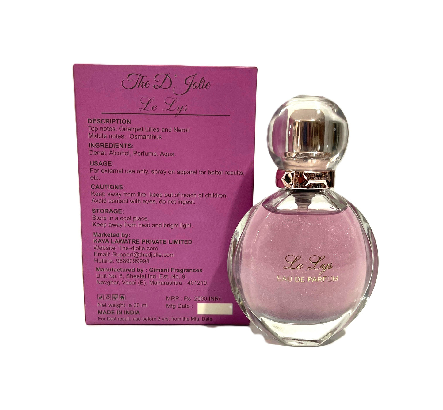 Gimani The D Jolie Le Lys Perfume 30ml