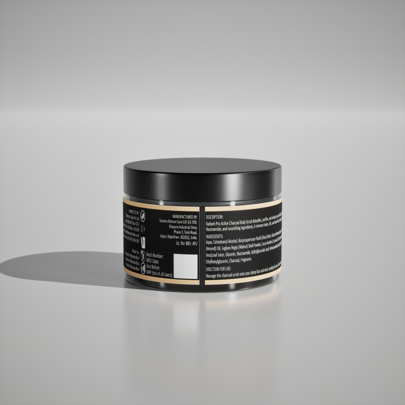 Radiant-Pro Charcoal Scrub by NAKED fact - 100g