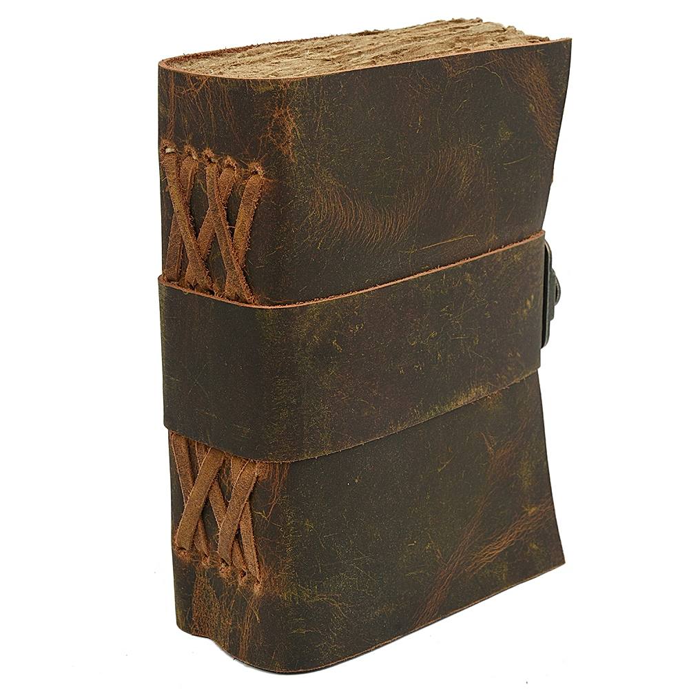 Craft Play A5 Leather Diary With C Lock - Brown 200 Pages