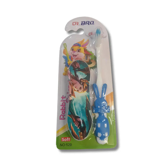 Dorco Soft Gentle Kids Toothbrush With Interactive Rabbit Toy For Fun Ultra Soft Toothbrush