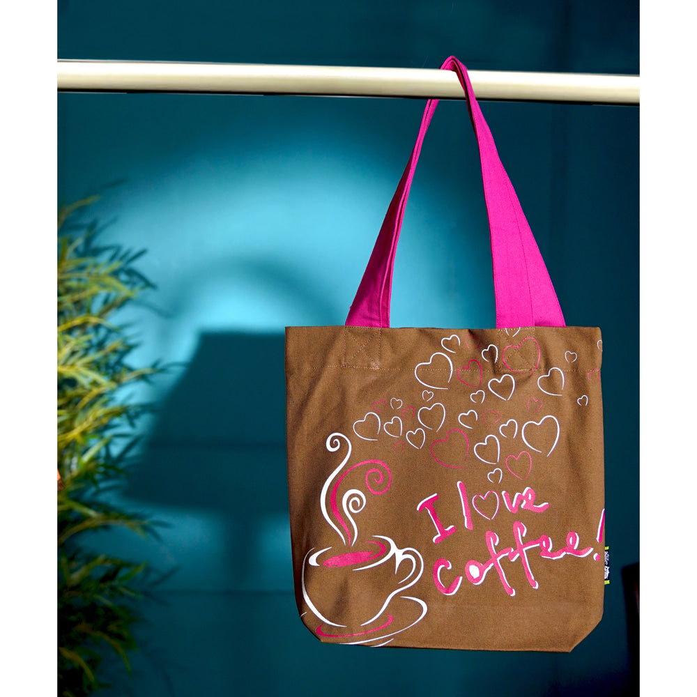 Kanvas Katha Printed Tote Bag (09) - Brown 1 Unit
