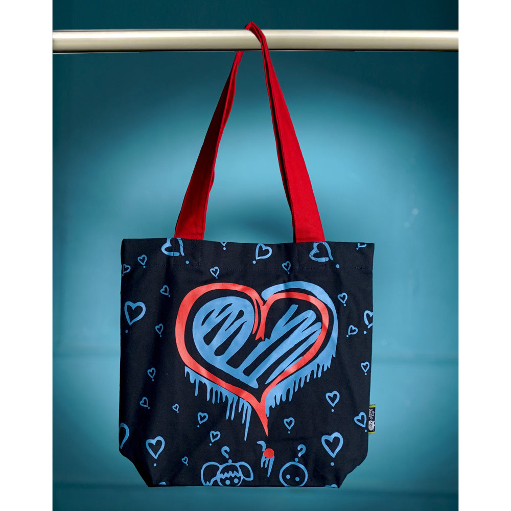 Kanvas Katha Printed Tote Bag (11) - Navy Blue 1 Unit