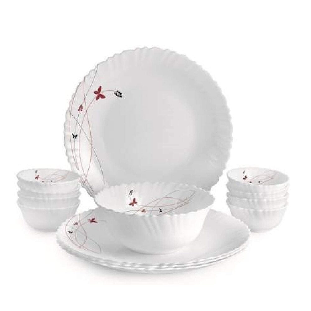 Shop Cello Opalware Dazzle Lush Fiesta Dinner Set White 13 Pieces at bellegirl lifestyle