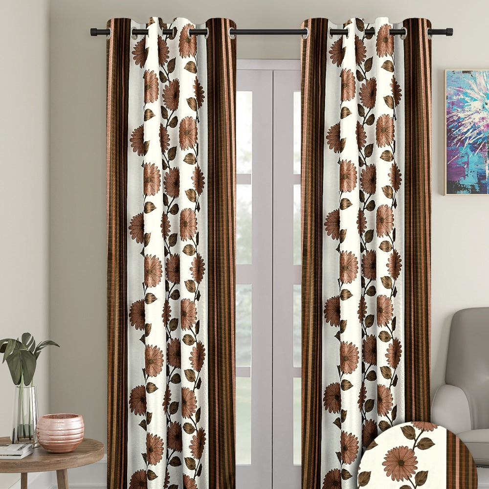 Cortina Stripe Door Curtain - Coffee 1 Unit