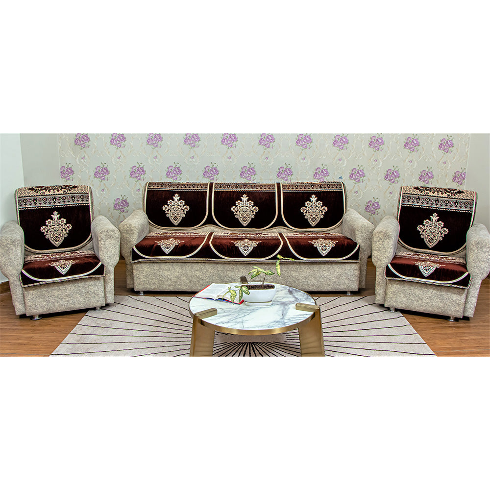 MHF Sofa Slip Cover Cloud Coffee - Coffee 6 Units