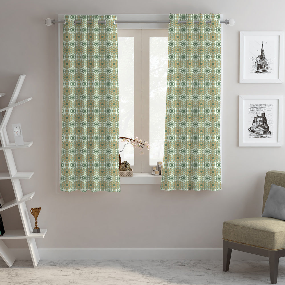 Decorous Window Curtain Abstract - Sea Green 112 x 150 cm