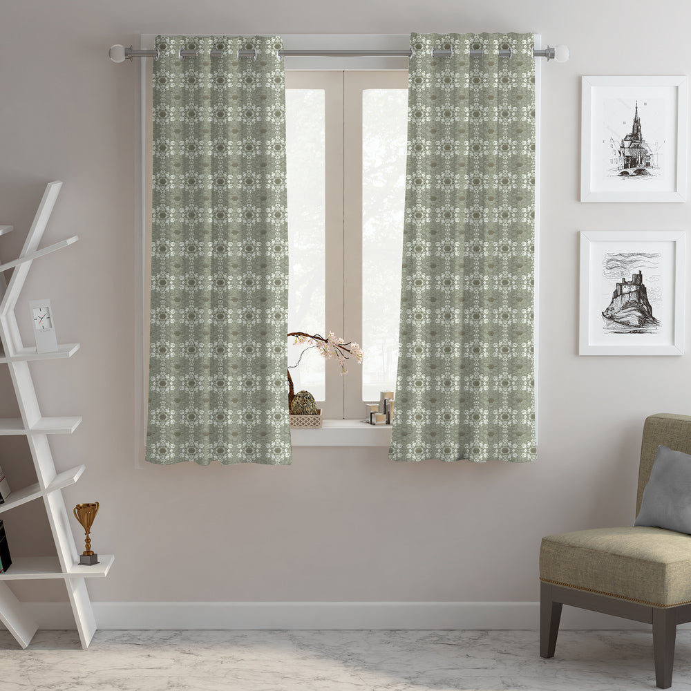 Decorous Window Curtain Abstract - Grey 112 x 150 cm