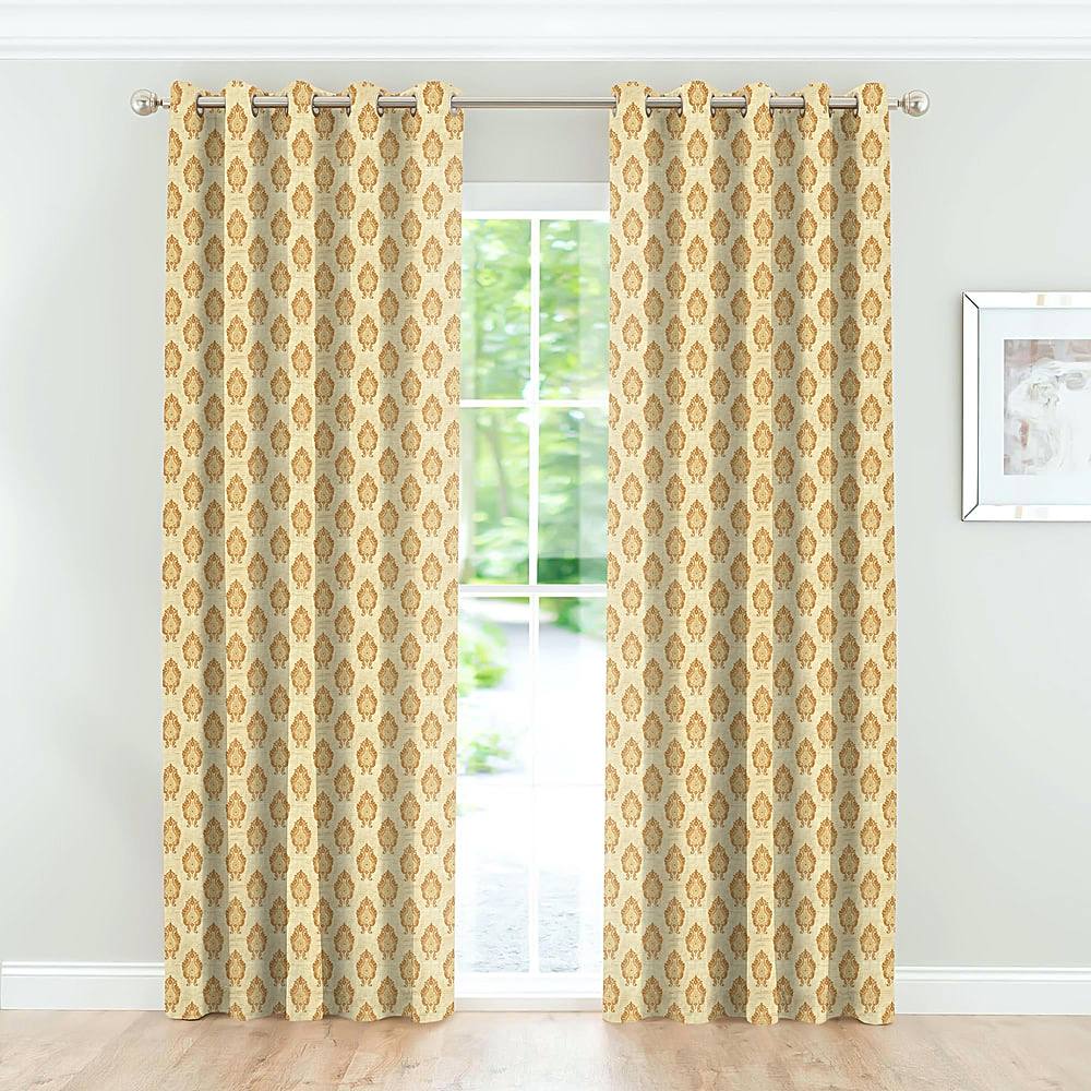 Zircon Door Curtain Damask - Gold 112 cm X 210 cm