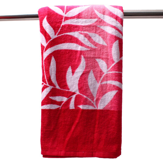 EW Printed Leaf Collection Bath Towel - Pink - 70x140 cm 1 Unit