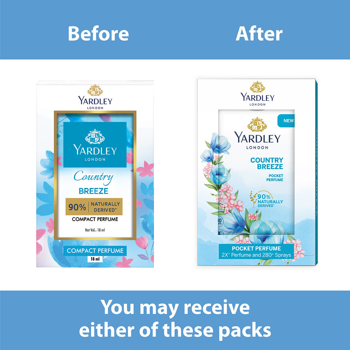 YARDLEY COUNTRY BREEZE COMPACT PERFUME, 18ML