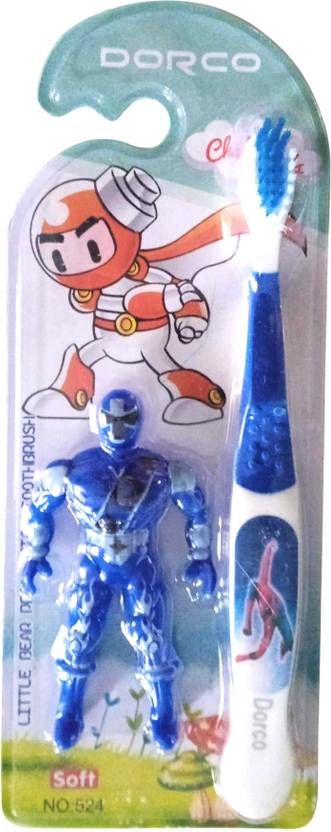 Dorco Soft Gentle Kids Toothbrush With Interactive Spiderman Toy For Fun Ultra Soft Toothbrush