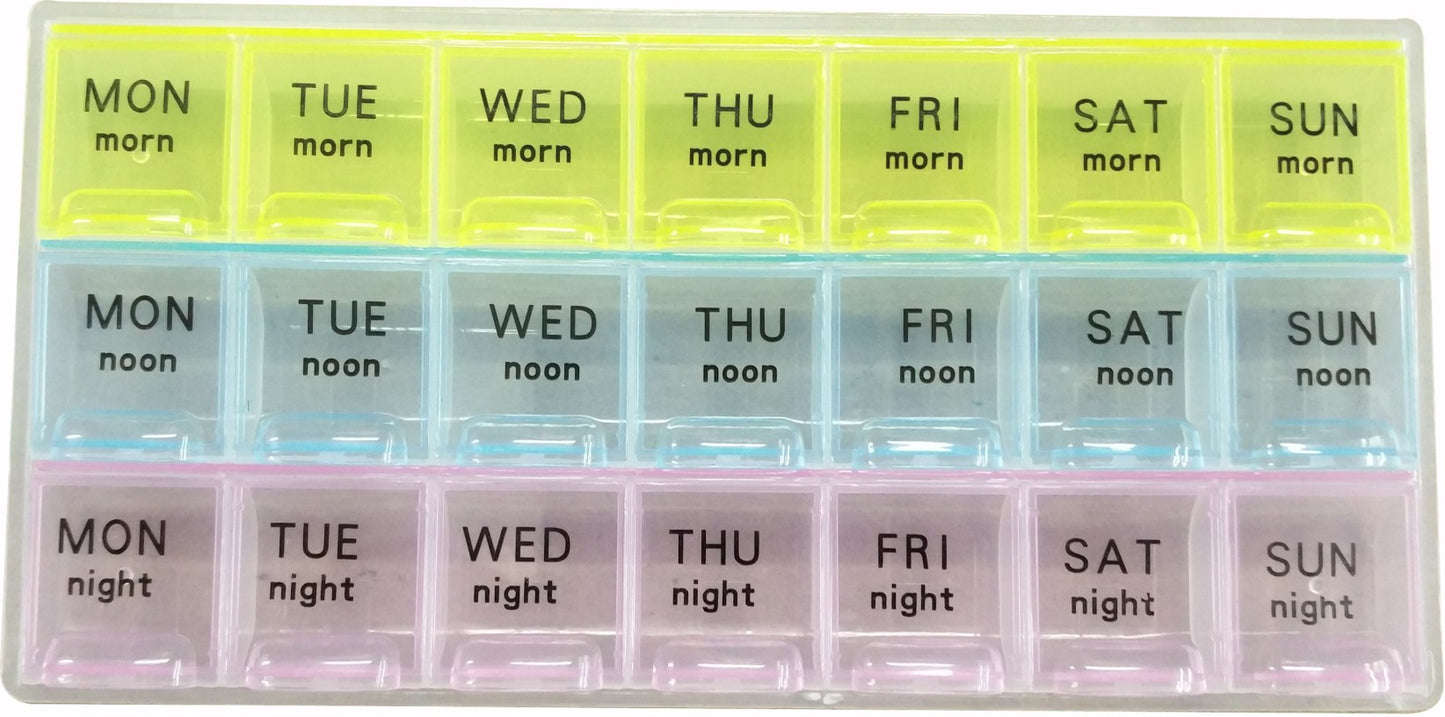 Shop Marvel Products Weekly Pill Organizer Box with Snap Lids for 7 Days, 3 Times (Morning, Noon & Night)