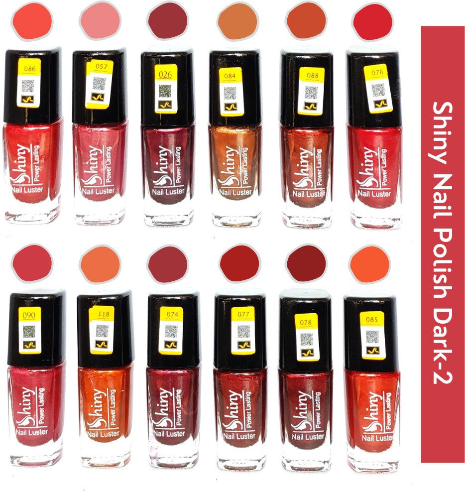Shop Shiny Dark- 2 Nail Polish Shiny- 2 (Pack of 12, 9.9ML Each)