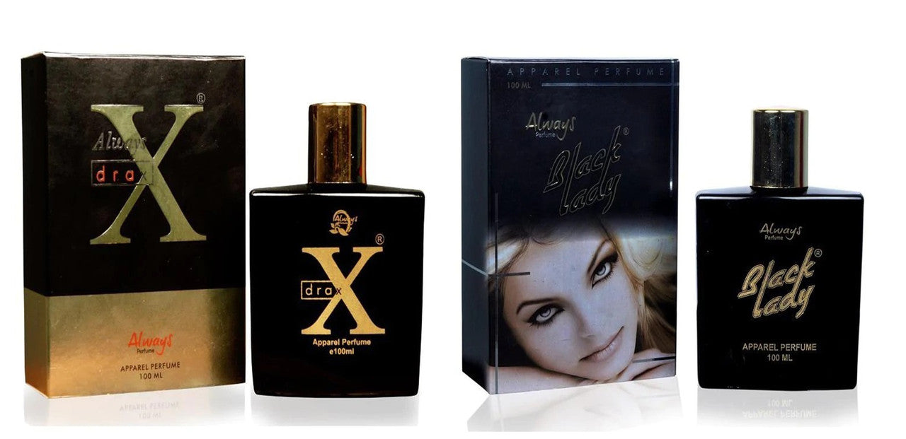 Always Drax & Black Lady Perfume 100ML Each (Pack of 2)