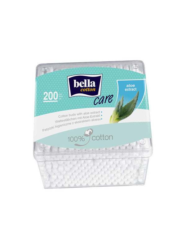 Shop Bella Cotton Buds With Aloe Vera Extract Plastic Box 200 Pieces
