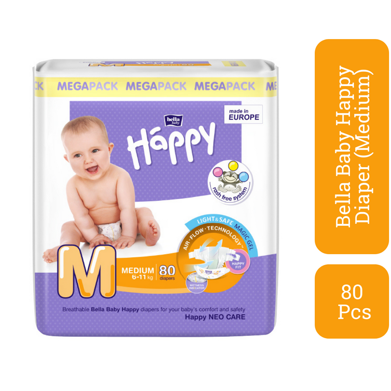 Shop Bella Baby Happy M (Medium) 6-11kg 80 Diapers