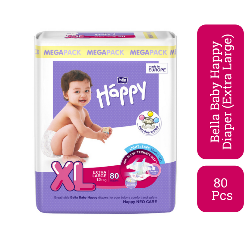Shop Bella Baby Happy XL (Extra Large) 12-16kg 80 Diapers