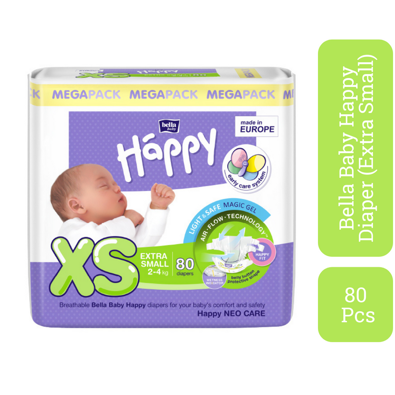 Shop Bella Baby Happy XS (Extra Small) 2-4 Kg 80 Diapers