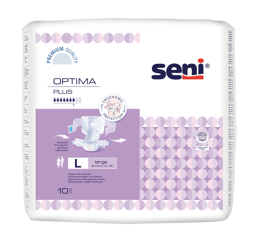 Shop Seni Optima Plus Large Adult Diapers With Hip Bands 10 Pcs