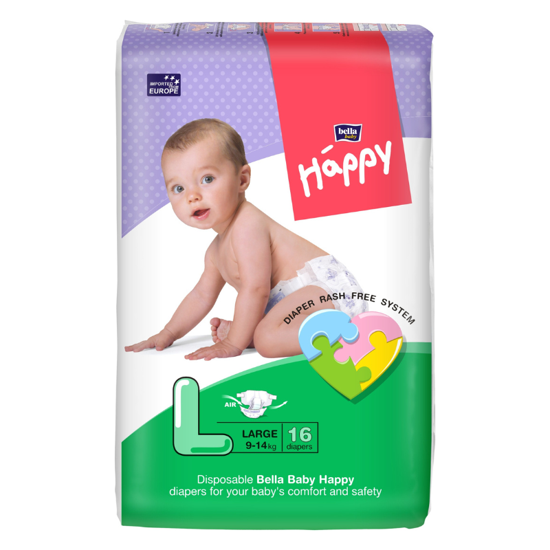 Bella Baby Happy Diapers L (Large) 9-14kg 16 Diapers