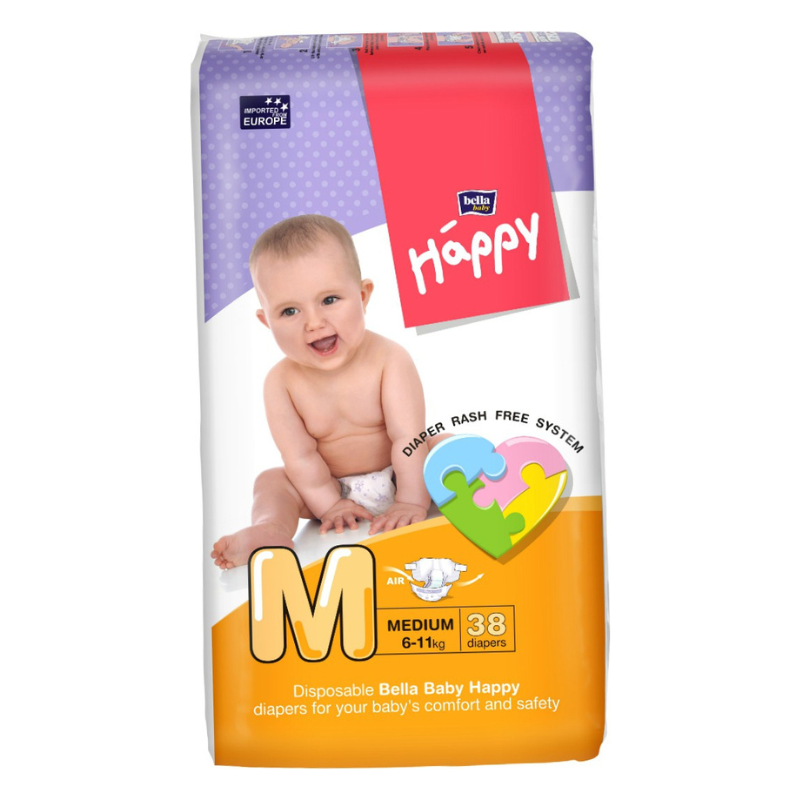 Bella Baby Happy Diapers M (Medium) 6-11kg 38 Diapers