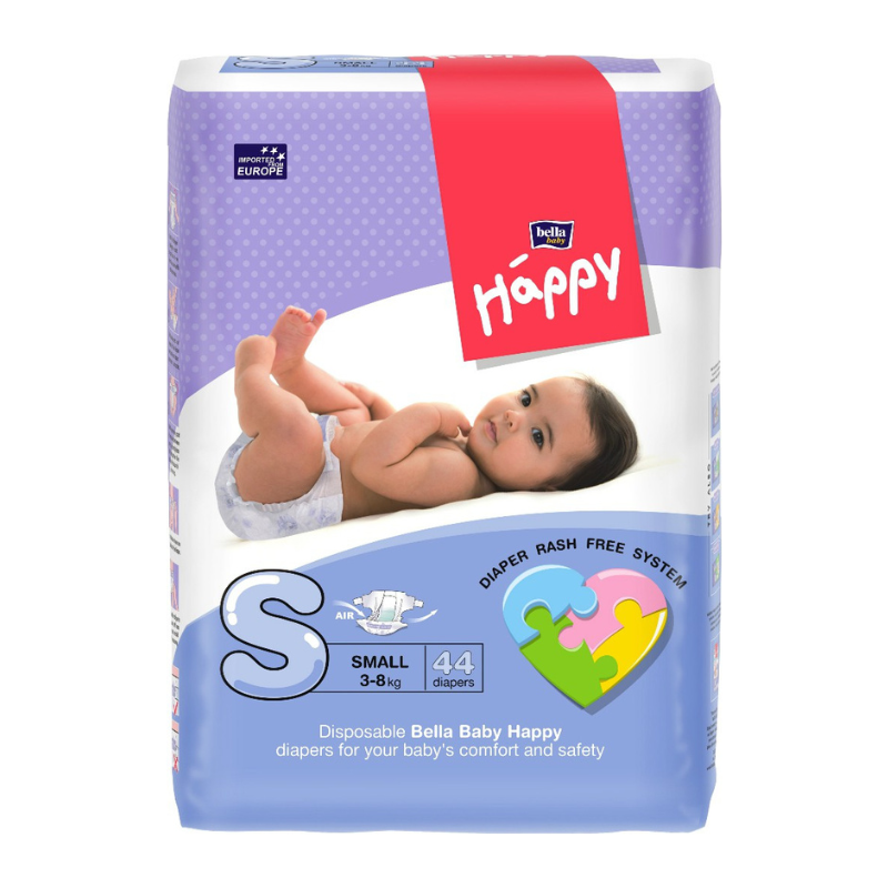 Bella Baby Happy Diapers S (Small) 3-8kg 44 Diapers