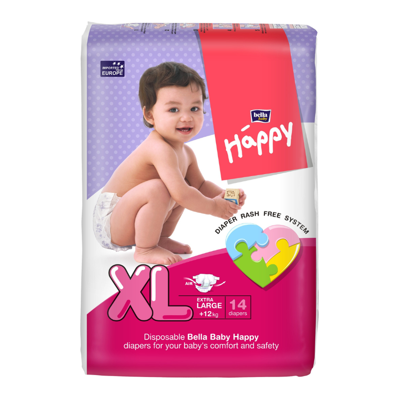 Bella Baby Happy Diapers Xl (Extra Large) +12Kg 14 Diapers