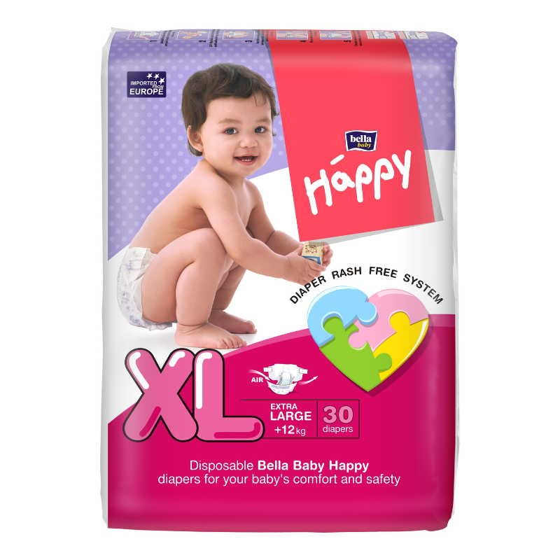 Bella Baby Happy Diapers Xl (Extra Large) +12Kg 30 Diapers