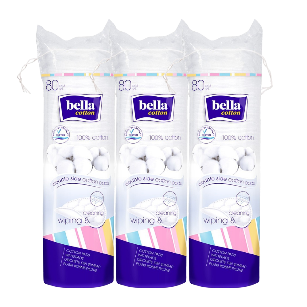 Shop Bella Cotton Pads 80 Pieces (Pack of 3)