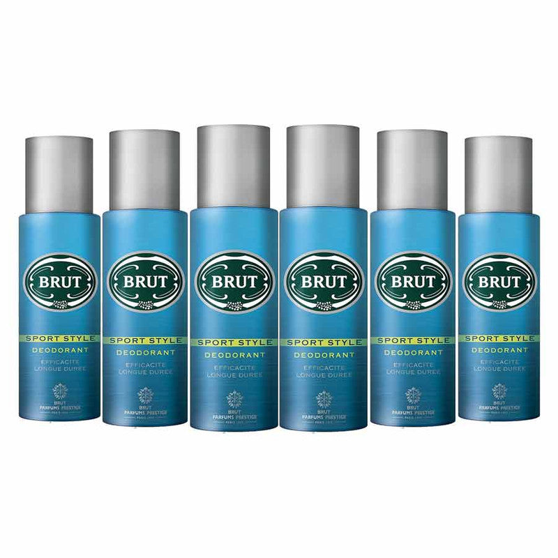 Shop Brut Sport Style Pack Of 6 Deodorants For Men