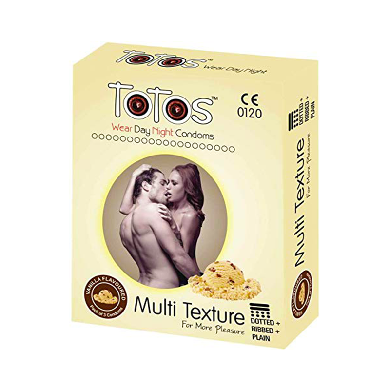 Shop TOTOS Multi Textured Vanilla Flavoured Condom 4s